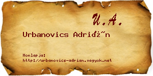 Urbanovics Adrián névjegykártya