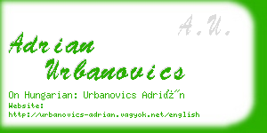 adrian urbanovics business card